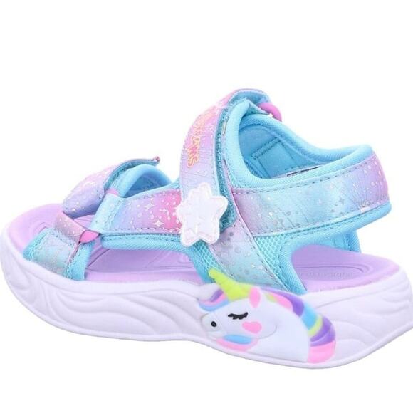 Sketchers kids Unicorn dreams light up sandals toddler girls size 8 NEW!! - Picture 3 of 9